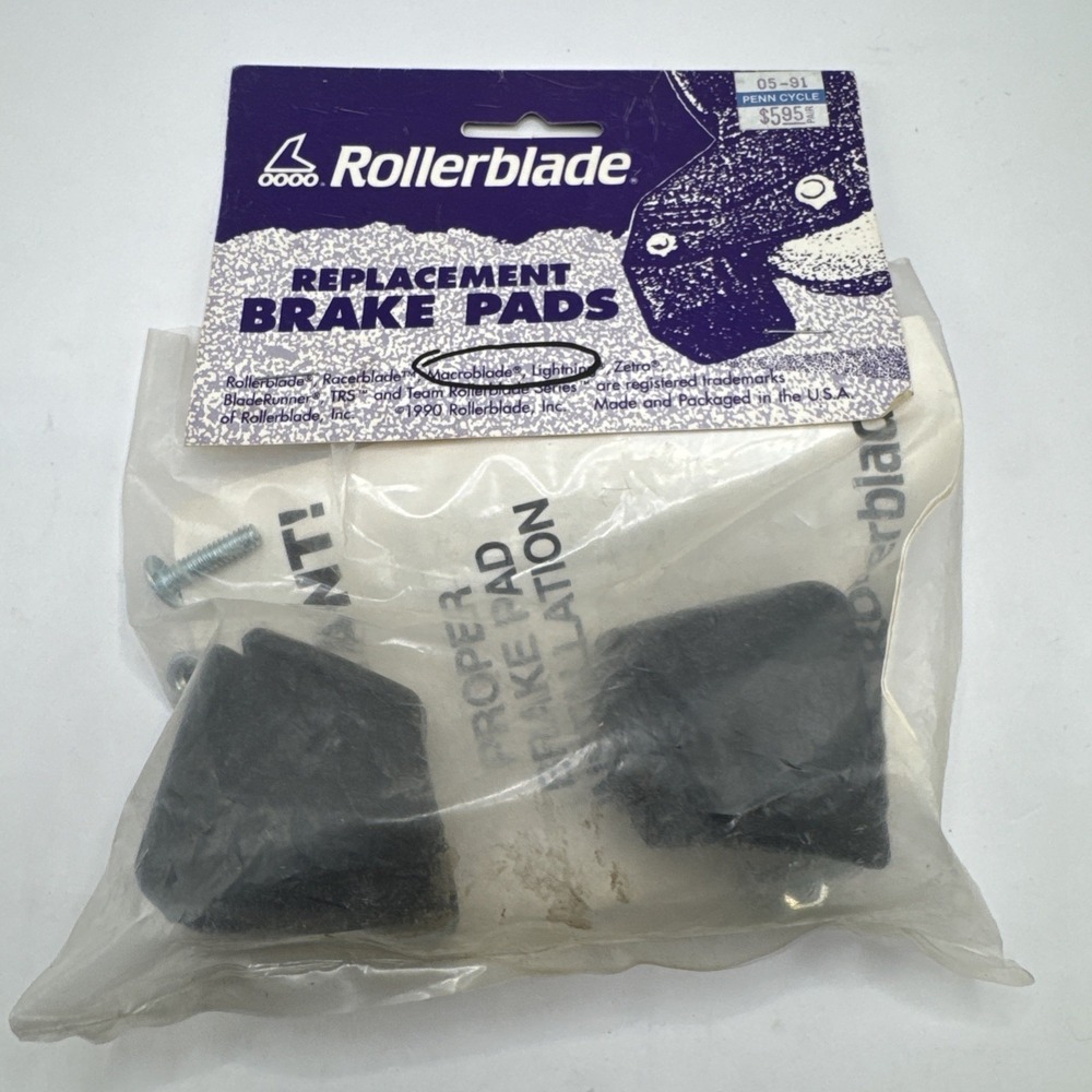 Rollerblade Brake Pads Kit w/ Hardware – Vintage 1980s Made In USA